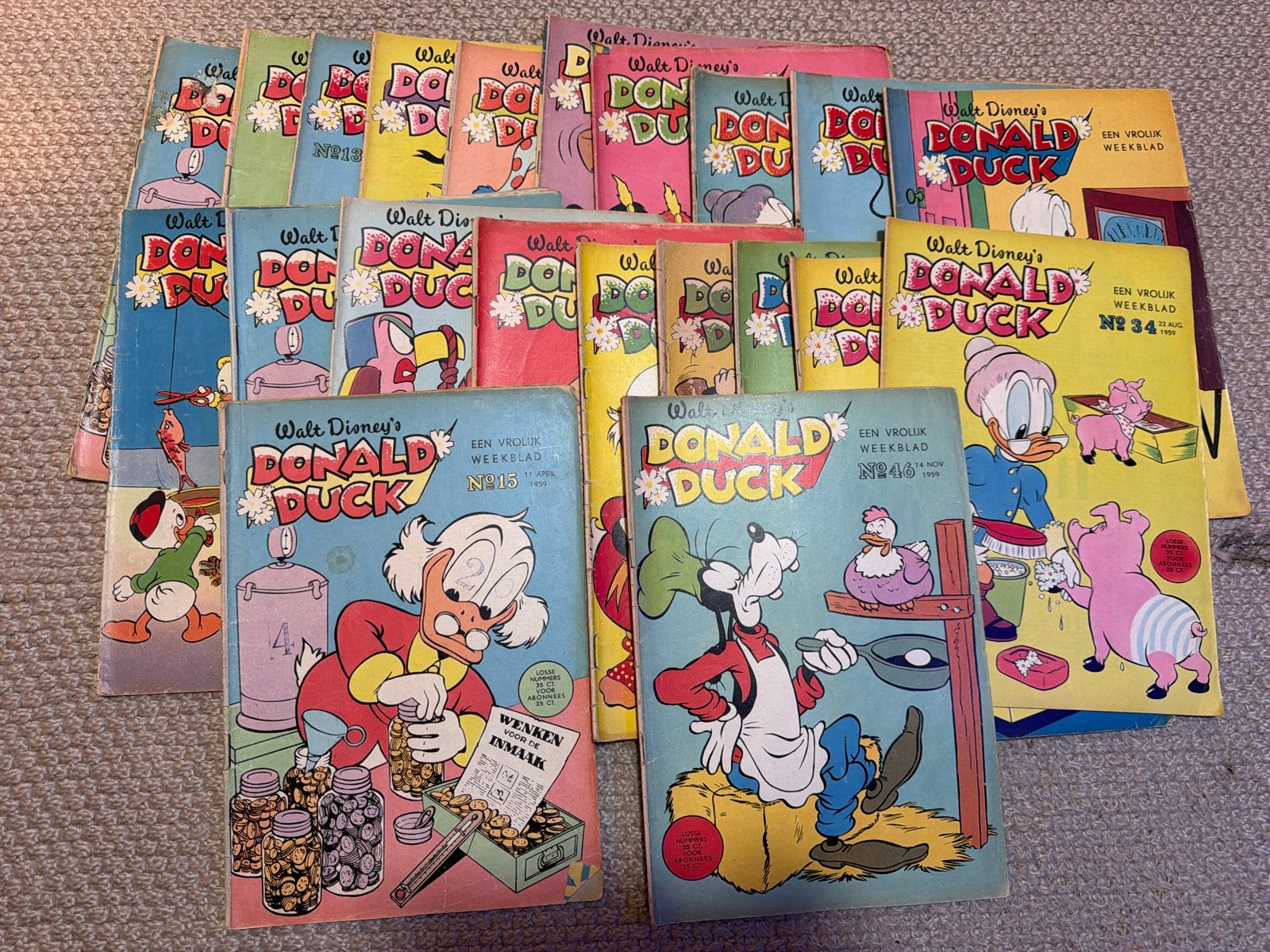 Donald Duck Weekblad - Grote collectie 1959 -20 nummers, Meerdere stripboeken, Ophalen of Verzenden, Gelezen