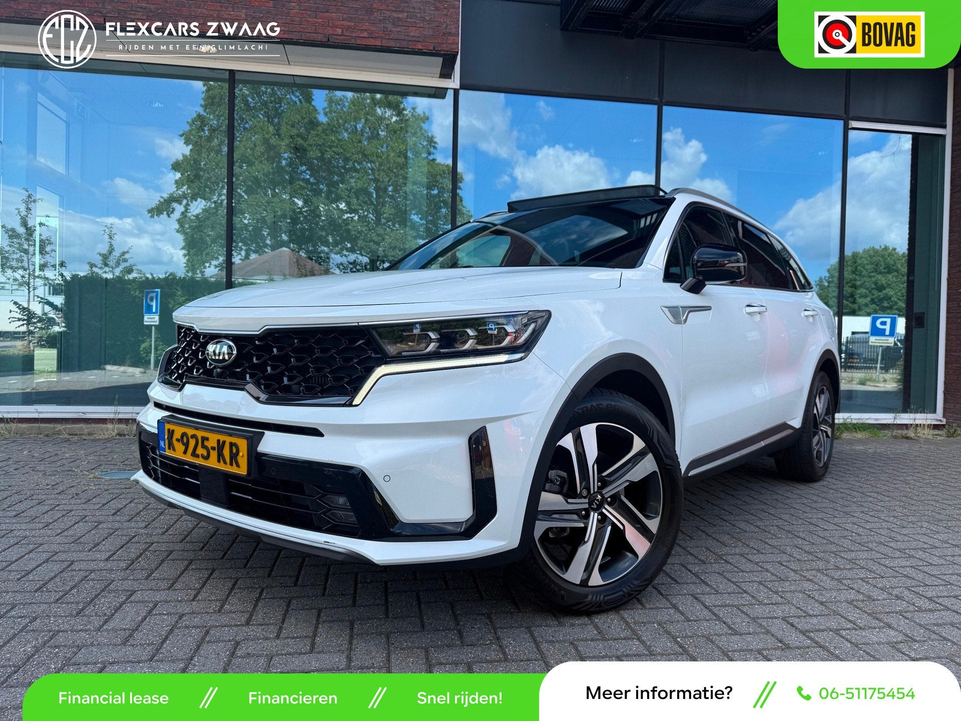 Kia Sorento 1.6 T-GDI Hybrid 2WD ExecutiveLine 7p. - Automaa, Auto's, Gebruikt, 4 cilinders, Wit, Bedrijf