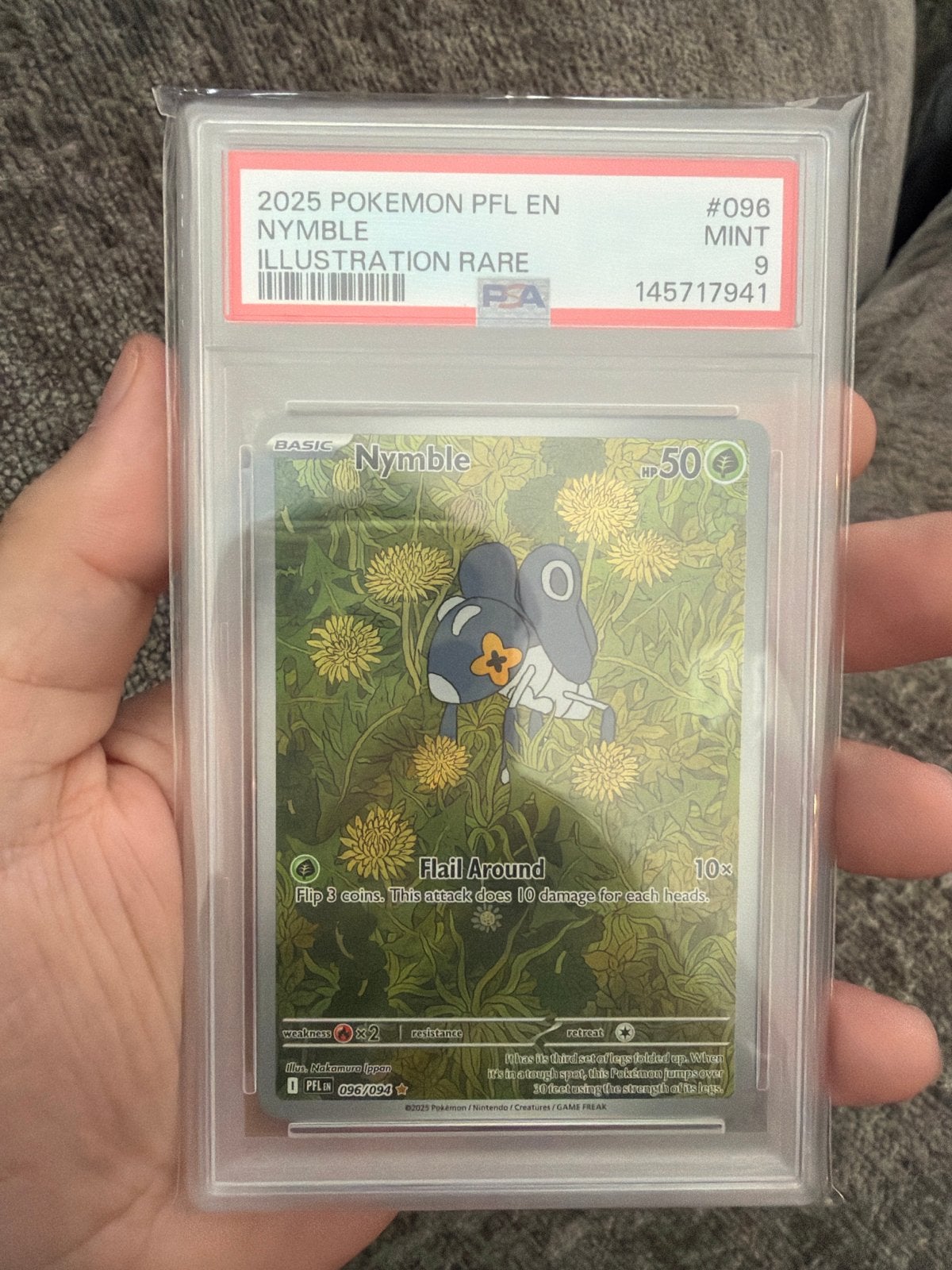 Nymble Illustration Rare PSA 9 Pokémon Kaart, Ophalen of Verzenden, Zo goed als nieuw, Losse kaart