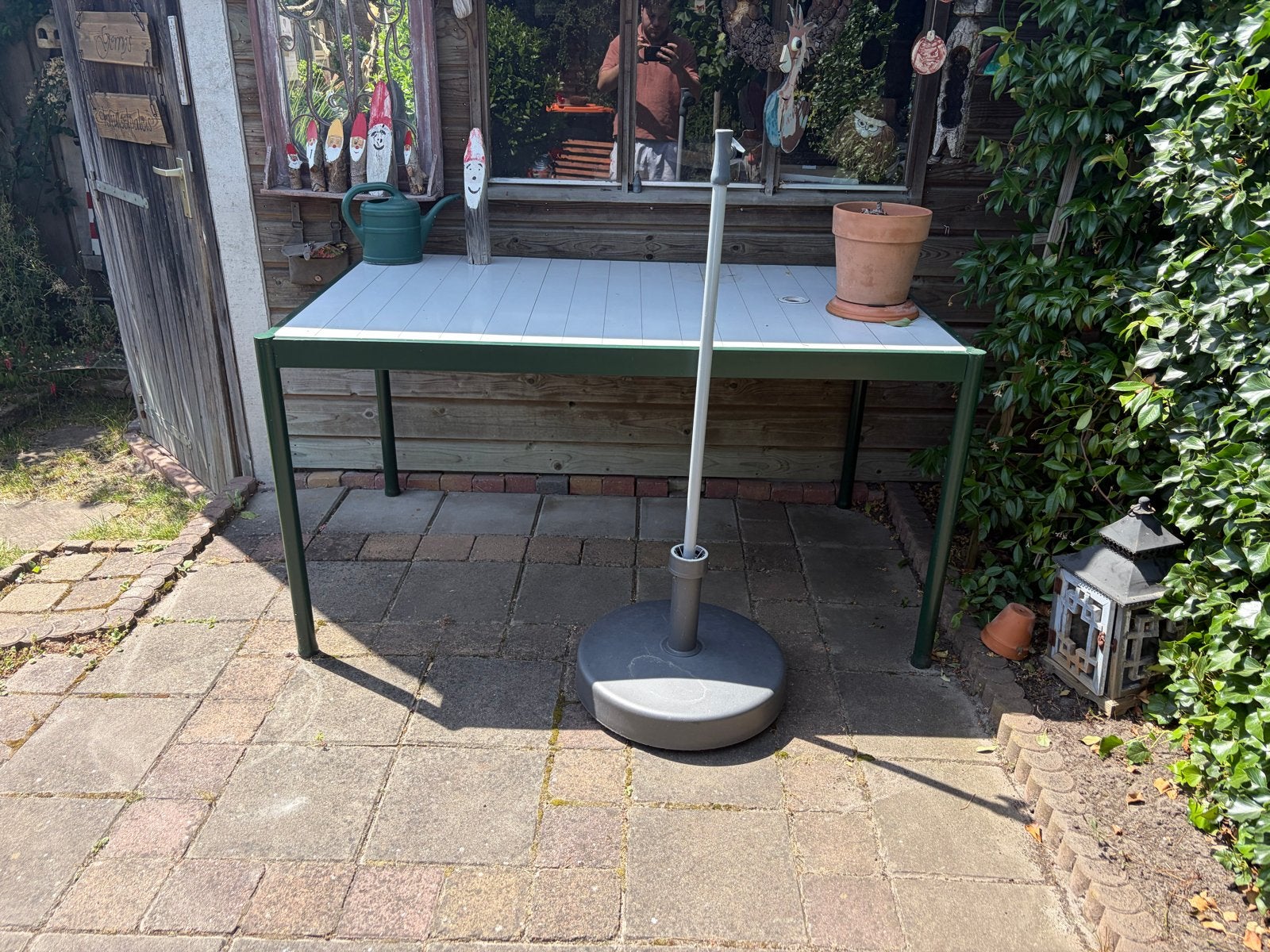 Tuin/balkontafel - 185x75cm, Tuin en Terras, Ophalen, Gebruikt, Rechthoekig, Metaal