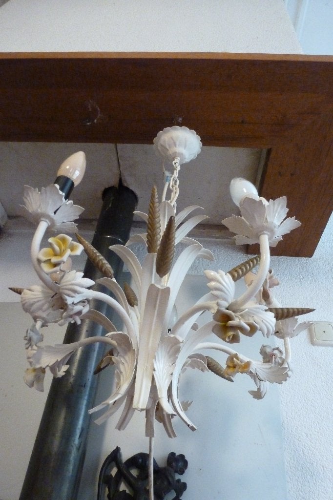 HANGLAMP,FLORENTIENER LAMP,SIXTIES,ZEVENTIES,VINTAGE, Gebruikt, E14 (klein), Ophalen of Verzenden, Metaal