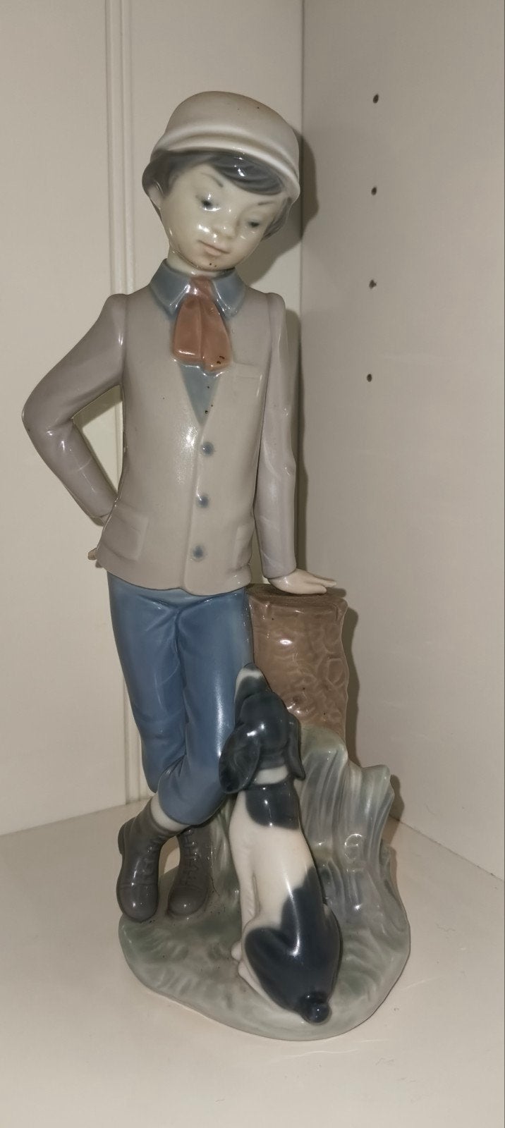 Vintage Nao Lladro Beeldje Jongen met Hondje, Ophalen, Zo goed als nieuw, Mens