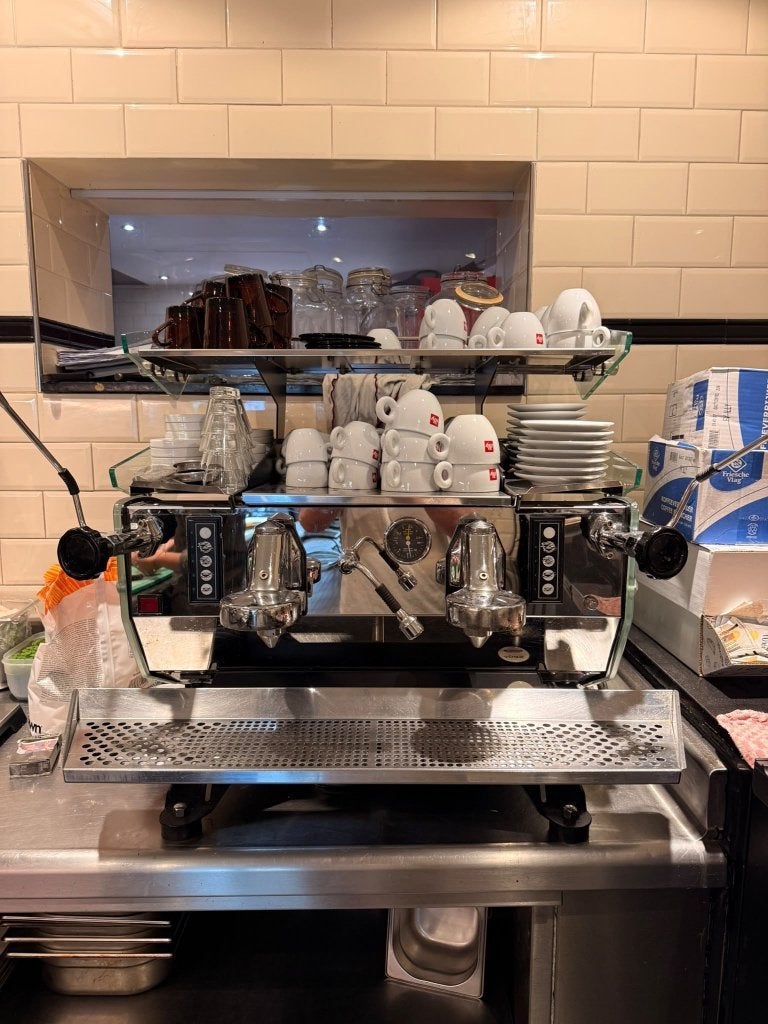Professionele Mirage 2-groeps espressomachine, Ophalen, Gebruikt, Koffie en Espresso