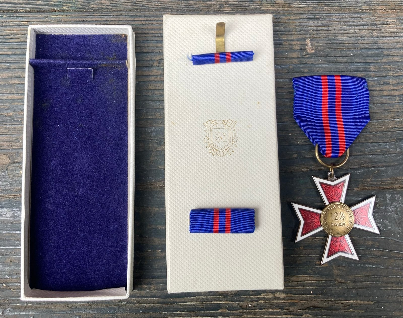 Brandweer medaille 12,5 jaar trouwe dienst, Verzamelen, Ophalen of Verzenden, Gebruikt, Overige typen