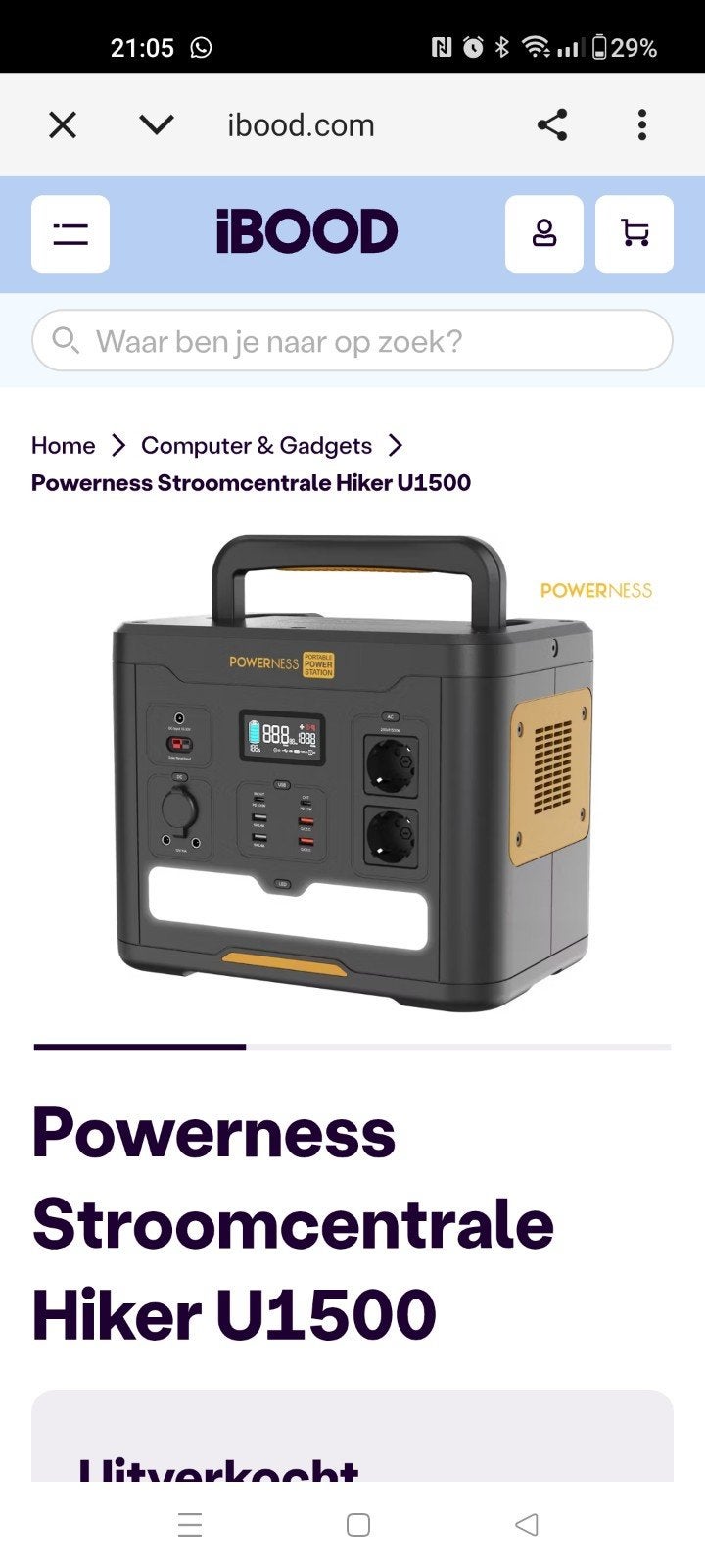 Powerness Hiker U1500Wh, Ophalen, Nieuw