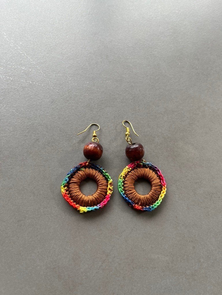 Nieuwe bruine gehaakte oorbellen, Sieraden, Tassen en Uiterlijk, Oorbellen, Hangers, Bruin, Verzenden, Nieuw