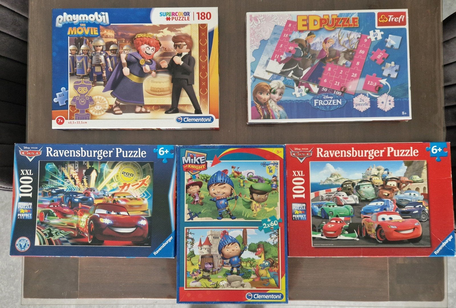 5x Puzzels voor kinderen (5-8 jaar) - Frozen, Cars, Mike de, Kinderen en Baby's, Ophalen of Verzenden, Meer dan 50 stukjes, Gebruikt