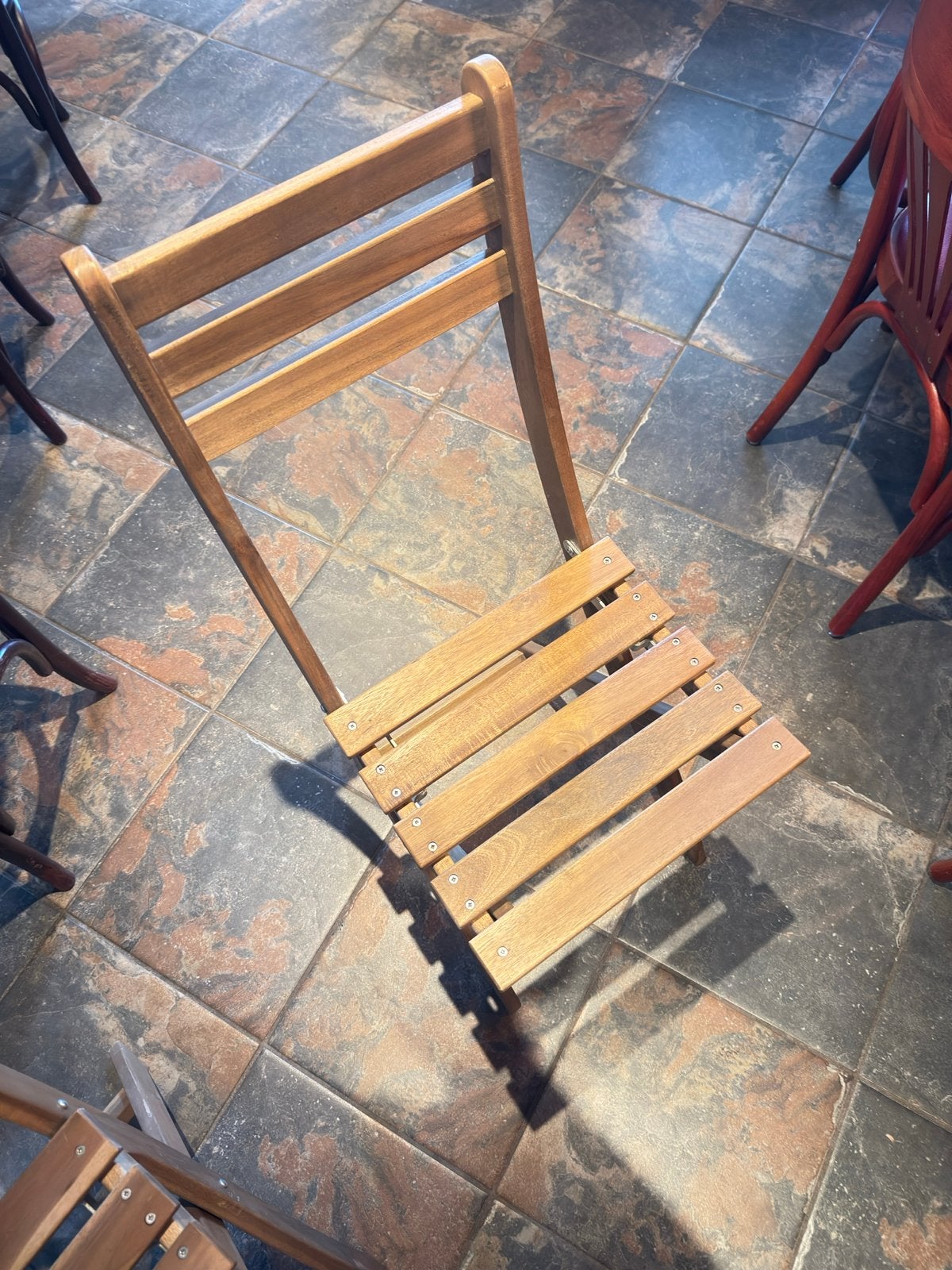 Houten klapstoelen - 2 bistro stoeltjes Ikea Askholmen, Ophalen, Gebruikt, Twee, Bruin