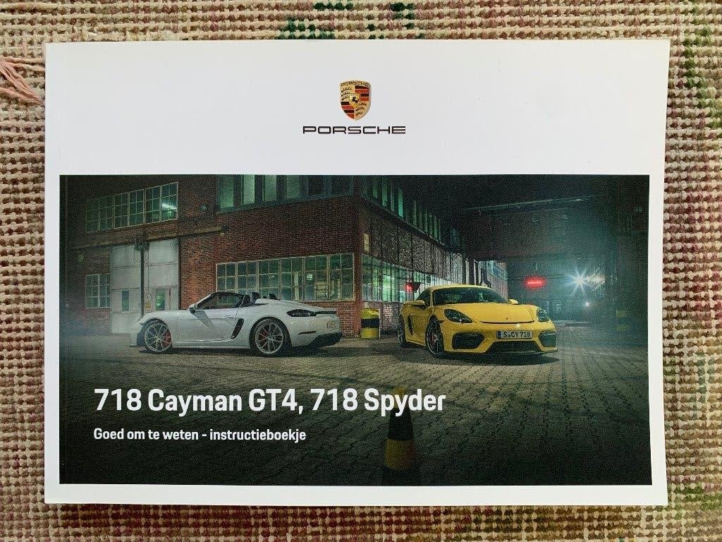 Nederlandse handleiding Porsche 718 Cayman GT4 en 718 Spyder, Boeken, Porsche, Nieuw, Ophalen of Verzenden, Porsche