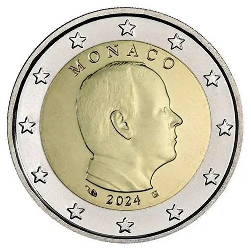 2 Euro Monaco 2024 UNC - Reguliere Munt, Postzegels en Munten, Verzenden, Monaco, 2 euro, Losse munt