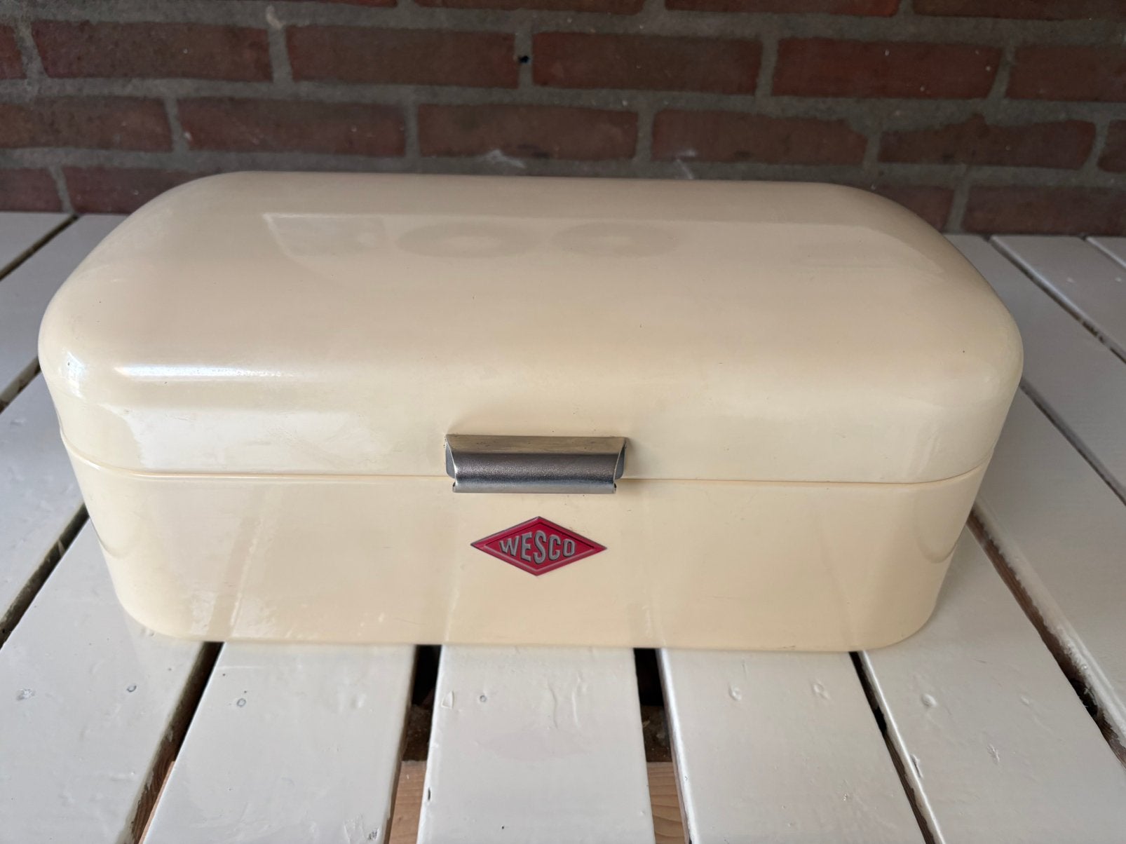 Vintage look Wesco Grandy Broodtrommel - Creme, Ophalen, Zo goed als nieuw