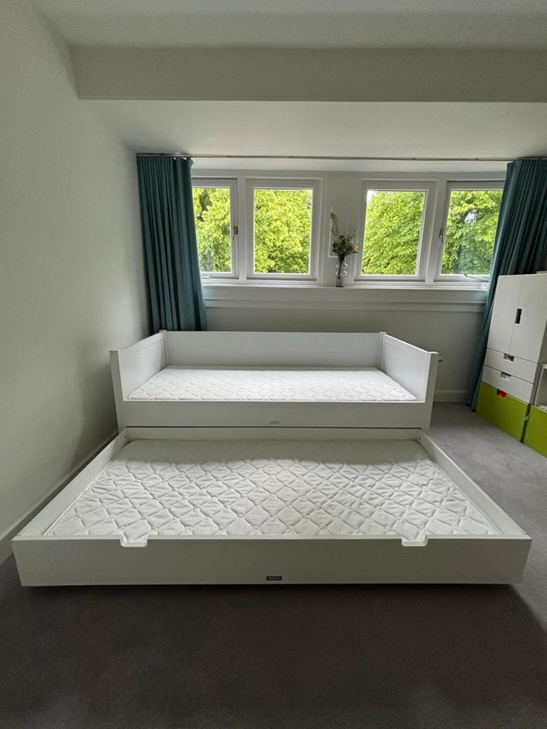 Bopita uitschuifbaar bed met lade en matrassen, Ophalen, Gebruikt, 90 cm, Eenpersoons