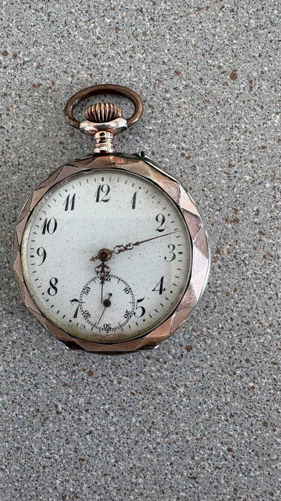 Zakhorloge Remontoir Cylindre 10 Rublis, Ophalen of Verzenden, Zilver, Overige merken