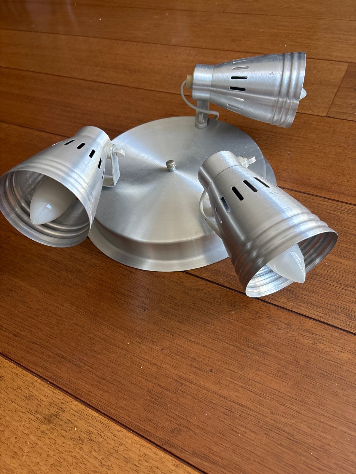Moderne plafondspot met 3 verstelbare lampen, Huis en Inrichting, Overige merken, Gebruikt, GU10, Zilver