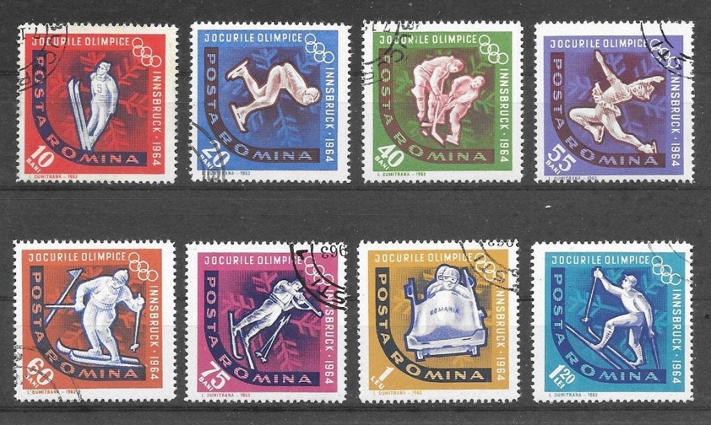 Roemenie 1963  Olympische Winterspelen, Verzenden, Overige landen, Gestempeld