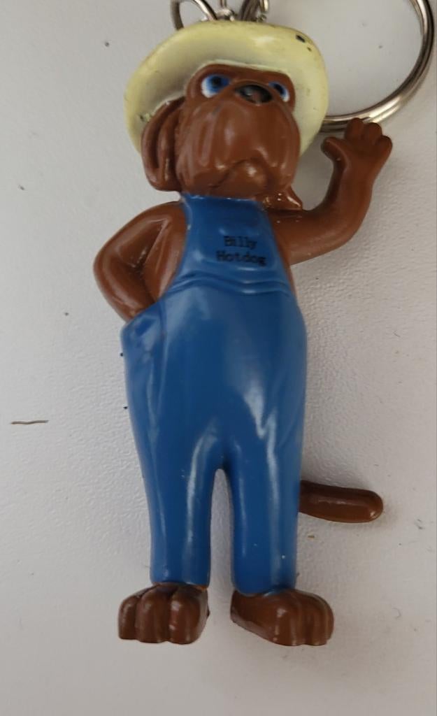 Leuke Sleutelhanger Billy Hotdog Hond in Tuinbroek, Ophalen of Verzenden, Gebruikt, Knuffel of Figuurtje