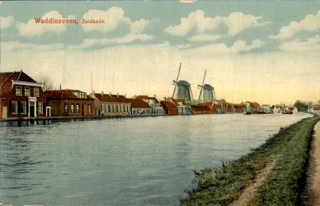 Waddinxveen - Zuidkade - Windmolens, Ophalen of Verzenden, Voor 1920, Ongelopen, Zuid-Holland