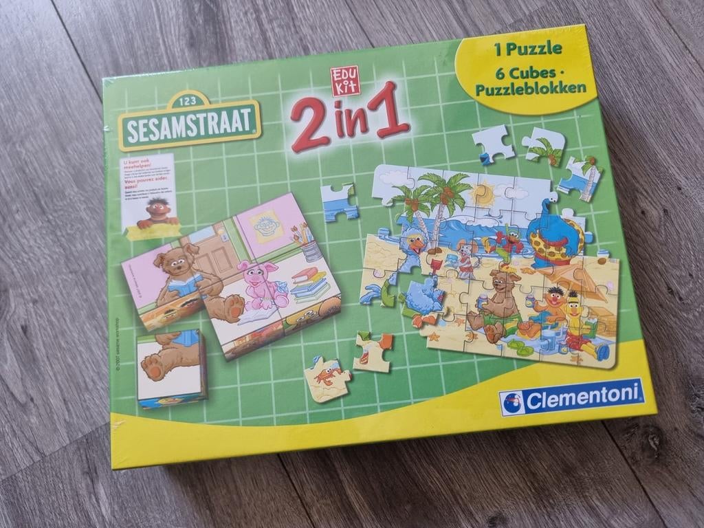 Sesamstraat puzzle en puzzleblokken, Nieuw (GB16), Ophalen of Verzenden, 10 tot 50 stukjes, Nieuw