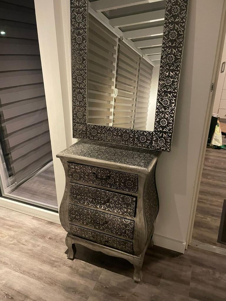 Xenos ladekastje met spiegel, Huis en Inrichting, Kasten | Ladekasten, Oosters, Barok, Klassiek, Gebruikt, 100 tot 150 cm, 50 tot 100 cm