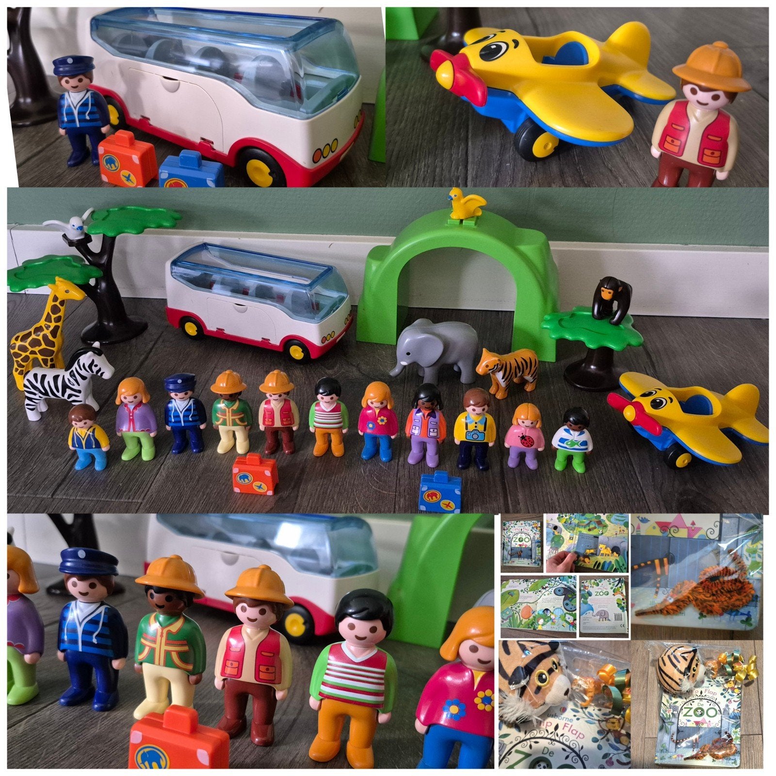 Playmobil 123 safari wildlife dieren vliegtuig bus poppetjes, Ophalen of Verzenden, Zo goed als nieuw