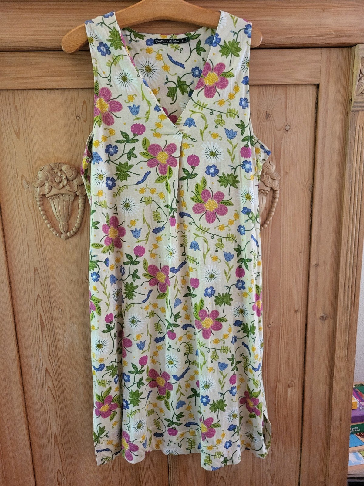 Gudrun Sjoden zomerjurk maat L, Verzenden, Beige, Maat 42/44 (L), Zo goed als nieuw