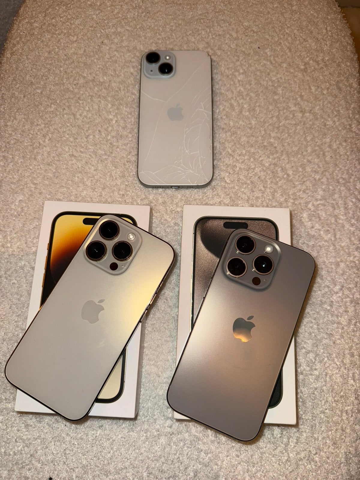Partij iphones - iphone 14 pro - iphone 15 - iphone 15 pro, Telecommunicatie, Ophalen, Zo goed als nieuw, 128 GB, IPhone 15 Pro
