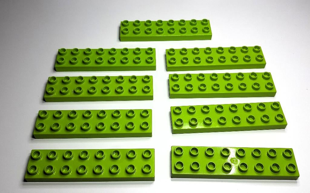 Lego Duplo Plate 2x8 9 stuks, Overige thema's, Overige typen, Ophalen of Verzenden, Zo goed als nieuw