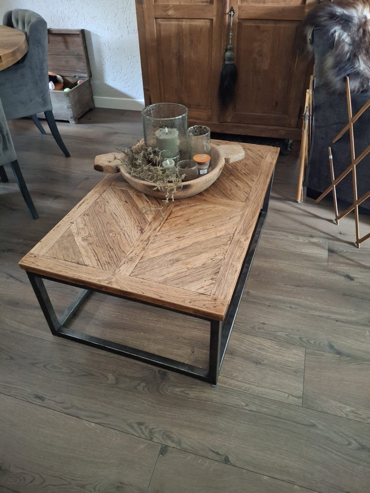 salon tafel visgraat., Ophalen, 100 tot 150 cm, 50 tot 100 cm, Zo goed als nieuw