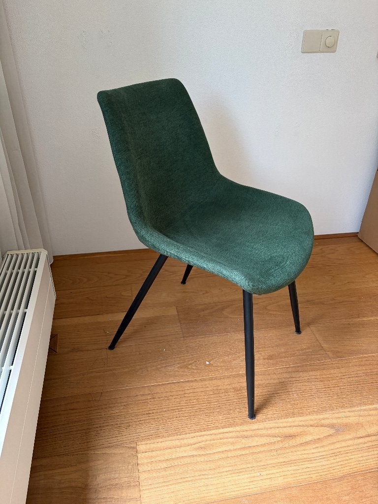 Eetkamerstoelen Groen 4 stuks, Huis en Inrichting, Stoelen, Ophalen, Gebruikt, Overige kleuren, Vier