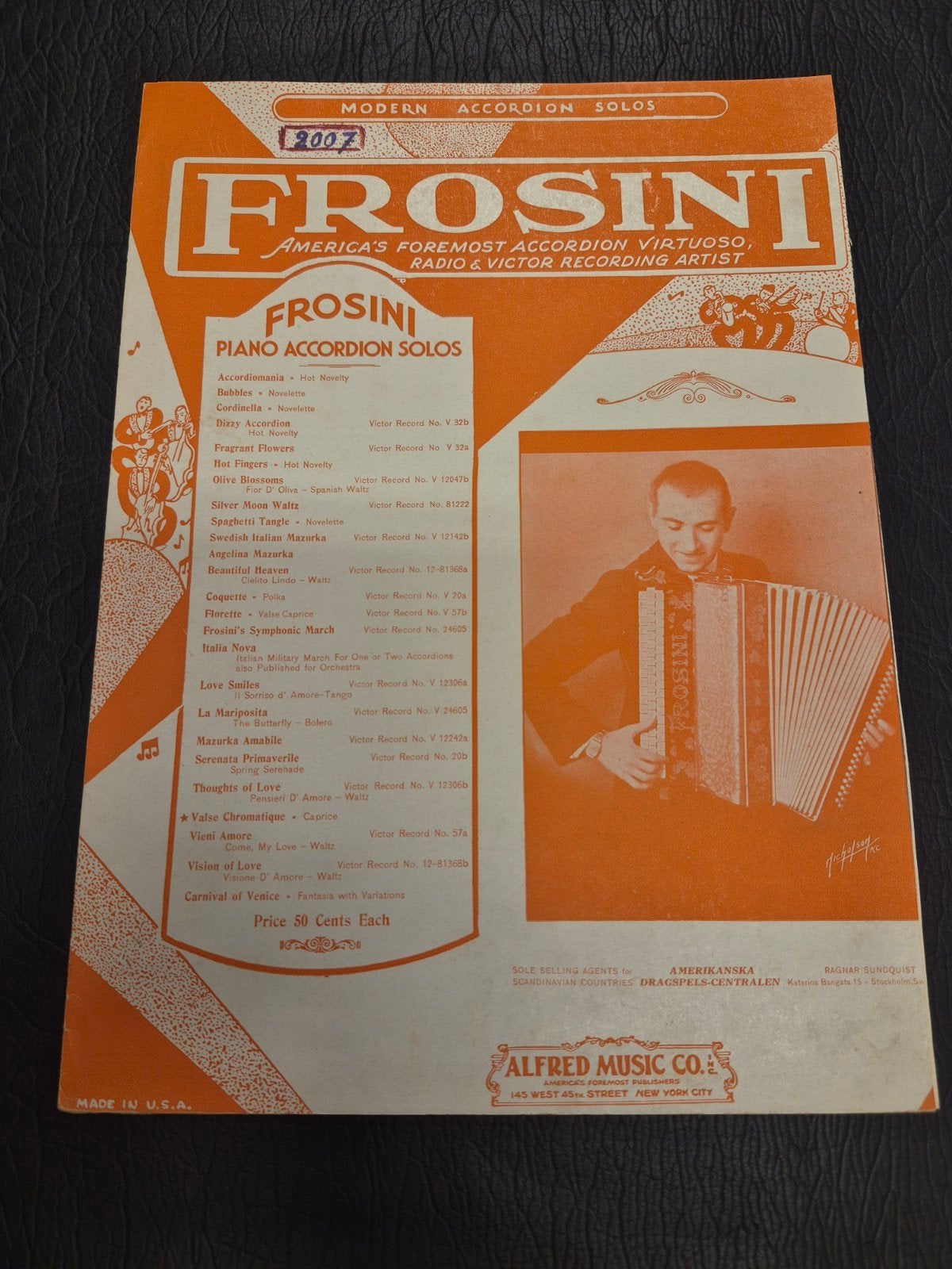 Frosini Piano Accordeon Solos - Vintage Muziekboek, Gebruikt, Overige genres, Ophalen of Verzenden, Artiest of Componist