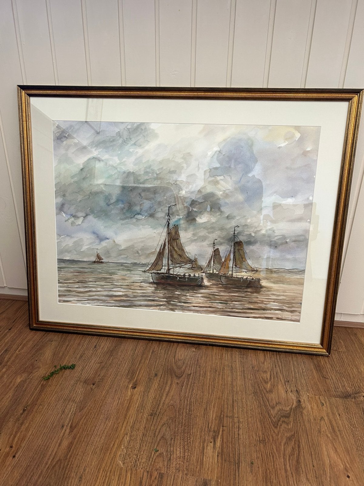 Originele aquarel van JJ Heppener, Ophalen, Aquarel