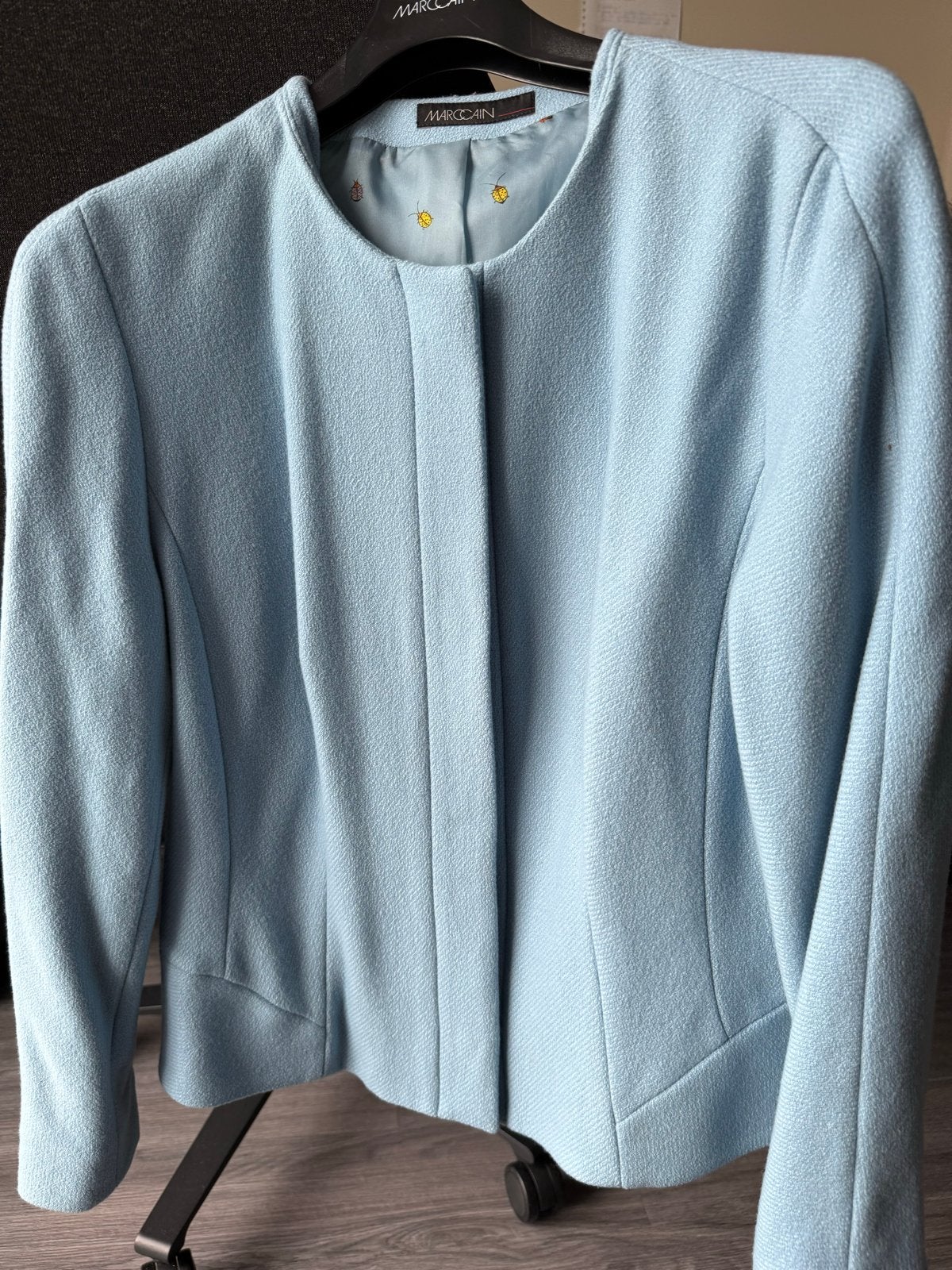 Marccain Blazer - Lichtblauwe Jasje, Kleding | Dames, Blauw, Maat 42/44 (L), Ophalen of Verzenden, Zo goed als nieuw