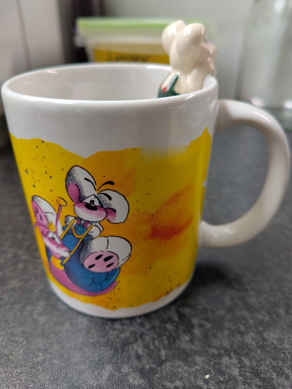 Diddl "Rustig-aan" Beker met Diddl figuurtje, Verzamelen, Diddl, Ophalen of Verzenden