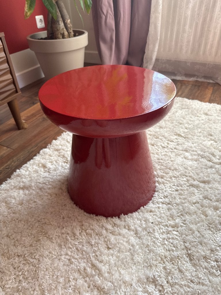 Bijzettafel bordeauxrood XENOS, Ophalen, Minder dan 45 cm, Minder dan 55 cm, Metaal of Aluminium