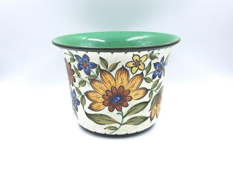 Plateel bloempot, Antiek en Kunst, Antiek | Keramiek en Aardewerk, Verzenden