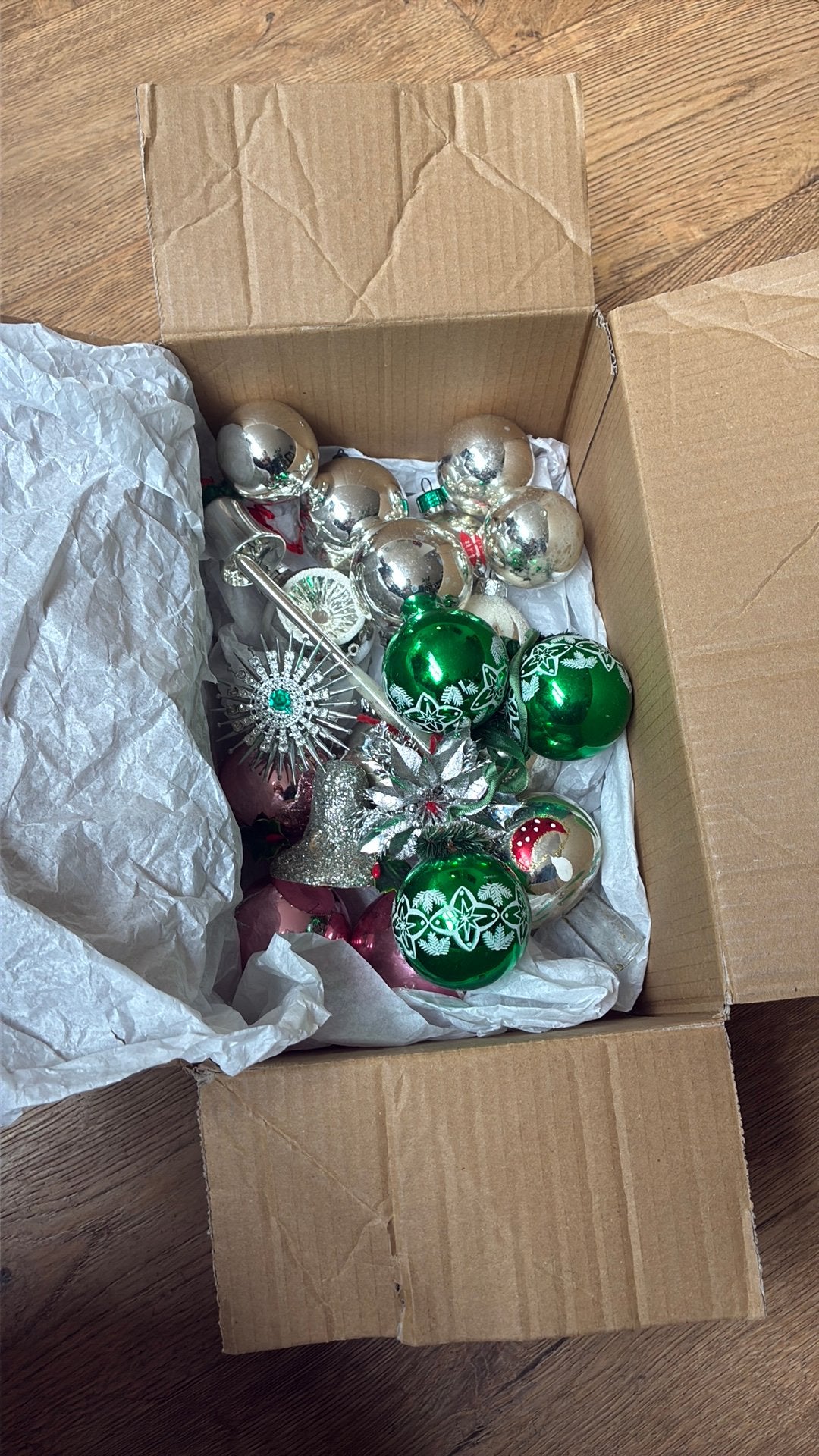 Doosje Vintage kerstballen, Diversen, Ophalen, Gebruikt