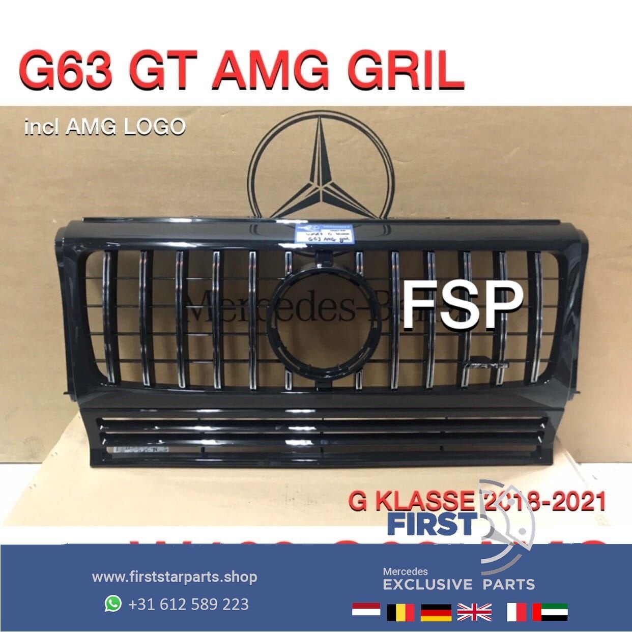 W463 G KLASSE AMG STYLE GRIL CHROOM AMG 63 LINE G WAGON G63, Auto-onderdelen, Gebruikt, -, Ophalen of Verzenden, -