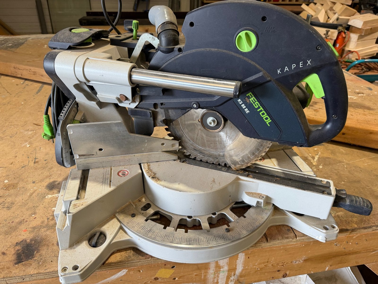 Festool Kapex KS 88 RE Afkortzaag, Ophalen, Gebruikt, 70 mm of meer, Afkortzaag