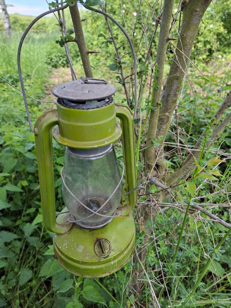 Stormlamp/olielamp Vintage, Ophalen of Verzenden, Gebruikt, Staal, Staande lamp