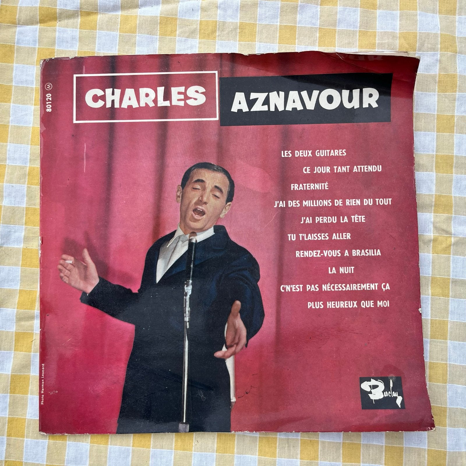 Charles Aznavour EP - Les Deux Guitares (Vintage Vinyl), Gebruikt, Ophalen of Verzenden, EP, Originele persing