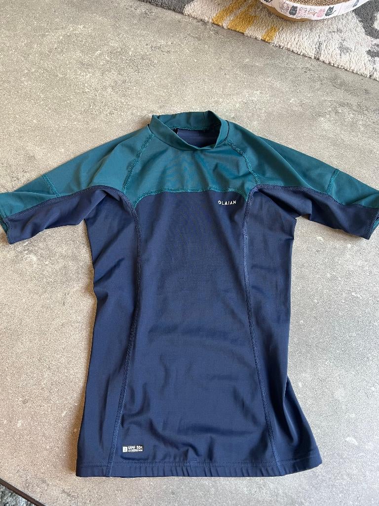 Uv-shirt voor kind marineblauw/petrol - OLAIAN - maat 146, Ophalen of Verzenden, Zo goed als nieuw, Jongen of Meisje, Sport- of Zwemkleding
