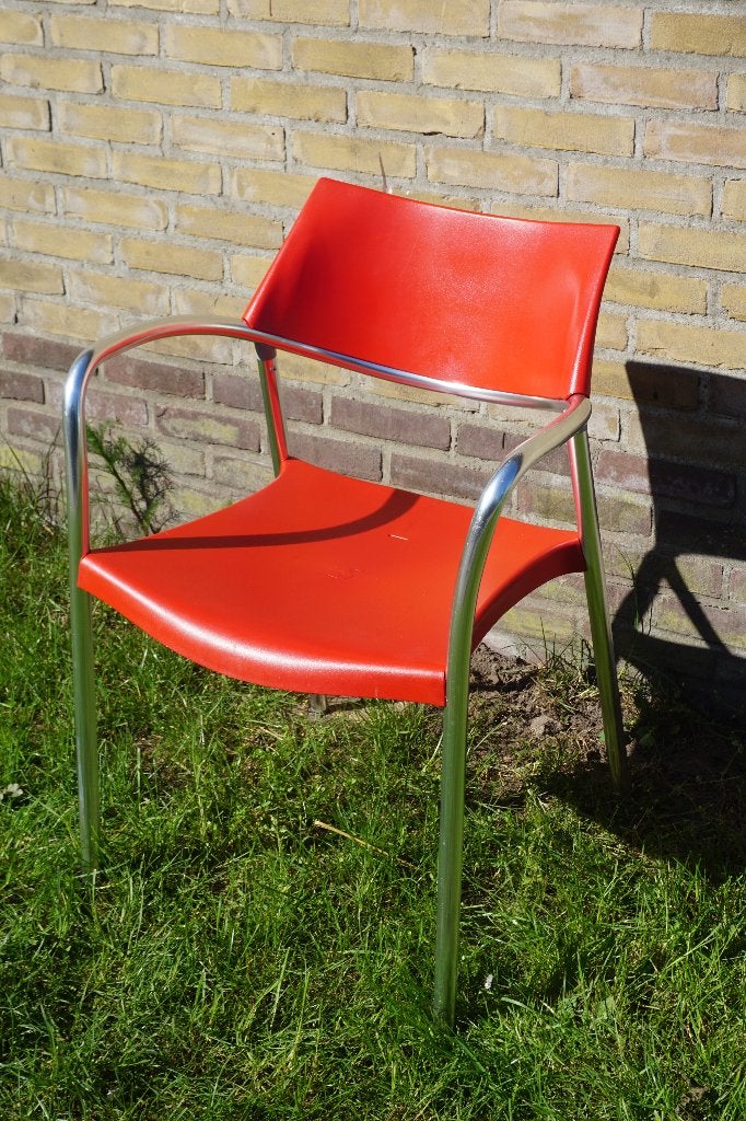 Splash Amat stoelen vergaderstoelen kantinestoelen, Gebruikt, Ophalen of Verzenden, Rood, Metaal