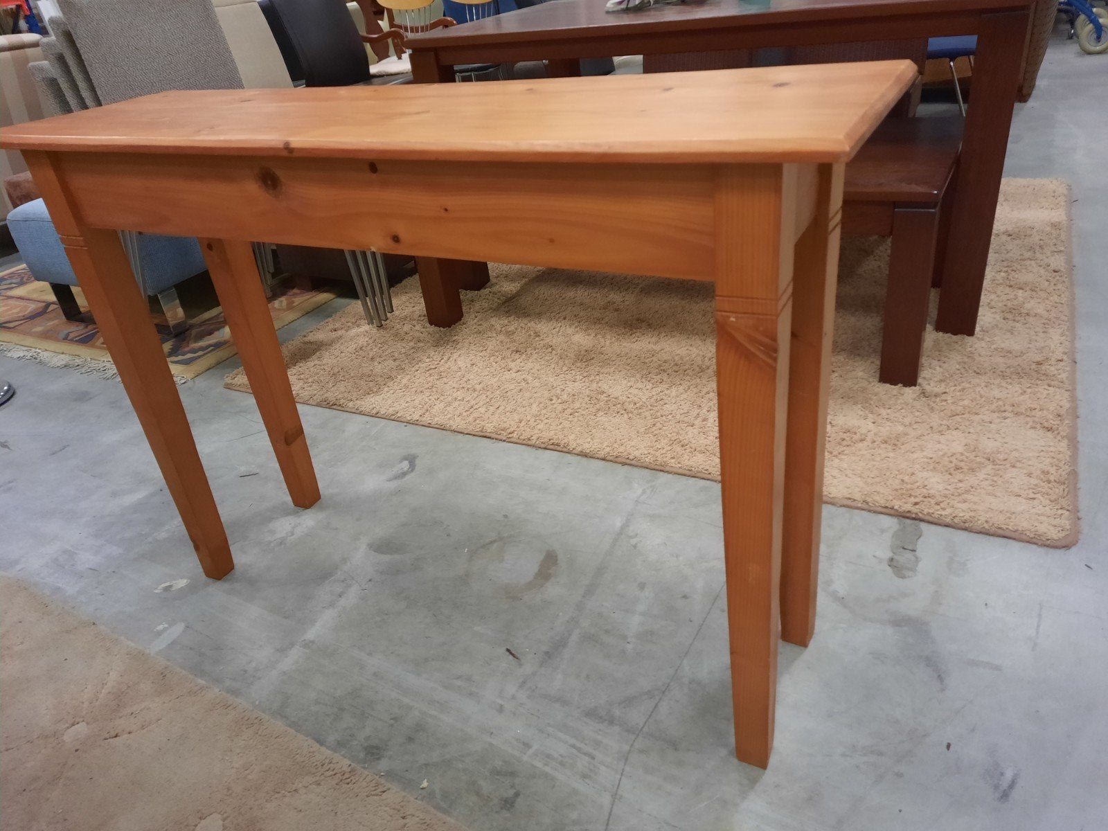 Grenen sidetable met lade, Ophalen, Gebruikt, 100 tot 150 cm, Grenenhout