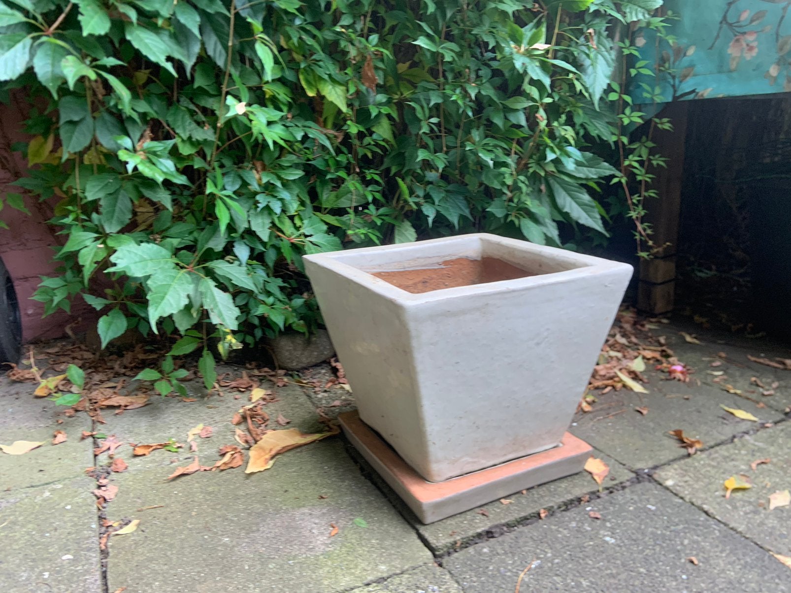 Bloempot met schotel, Ophalen, Steen, Minder dan 30 cm, Vierkant