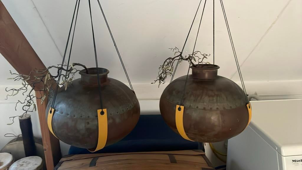 Indiase metalen waterkruiken, Antiek en Kunst, Antiek | Koper en Brons, Ophalen, Koper