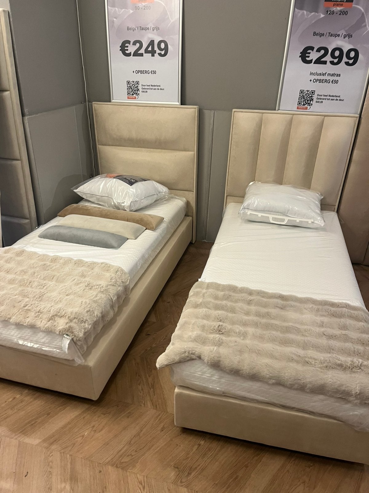 BOXSPRING BED 90/200 MET MATRAS PRIJS 249 EURO, 90 cm, Eenpersoons, Nieuw, Ophalen of Verzenden