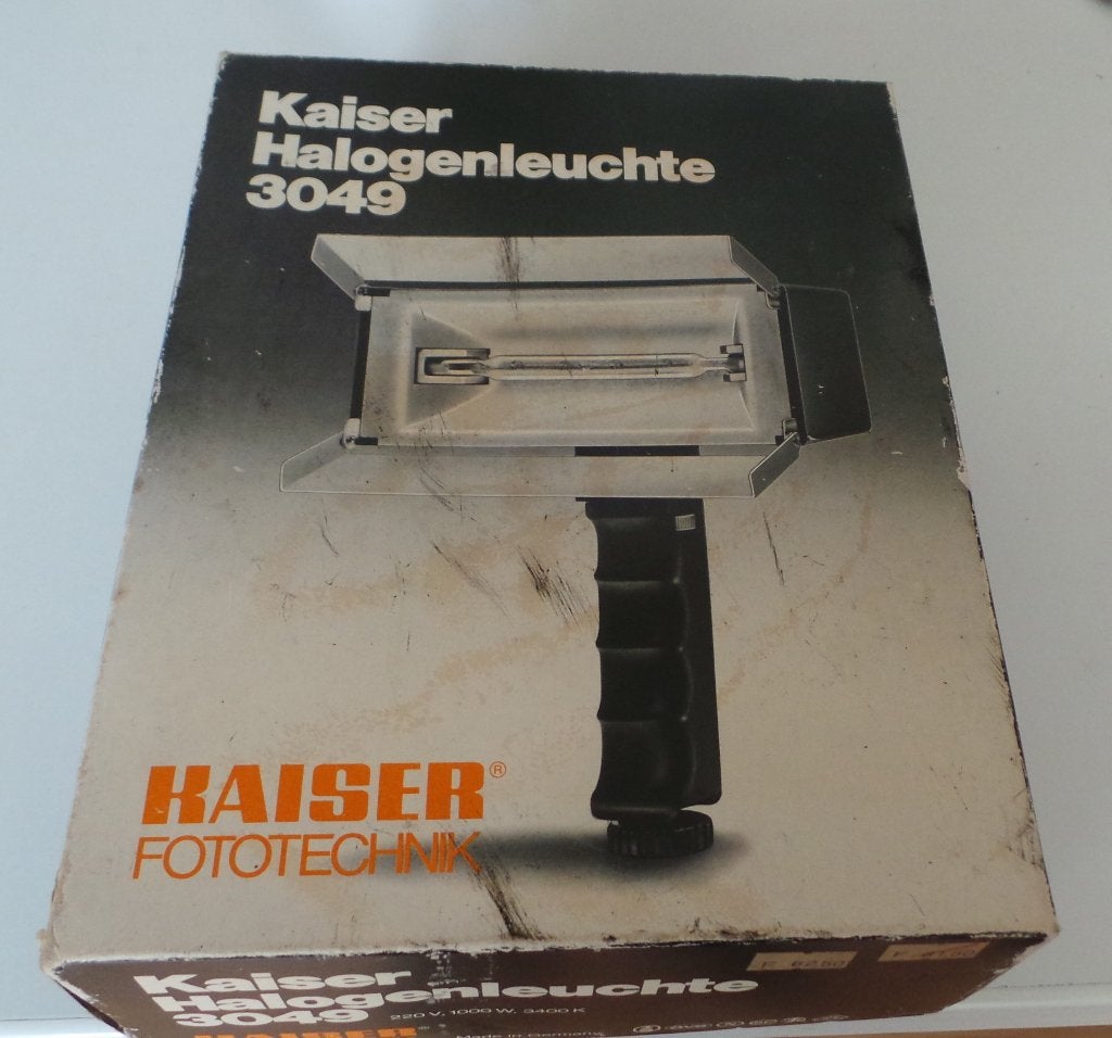 Vintage Filmlamp Kaiser Halogenleuchte 3049 in doos € 18,-, Ophalen, Overige typen
