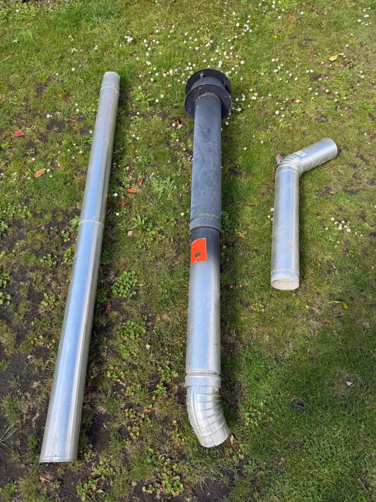 Metalen schoorsteenkap / rookgasafvoer kap / regenkap, Ophalen, Afvoer, Gebruikt, Minder dan 2 meter