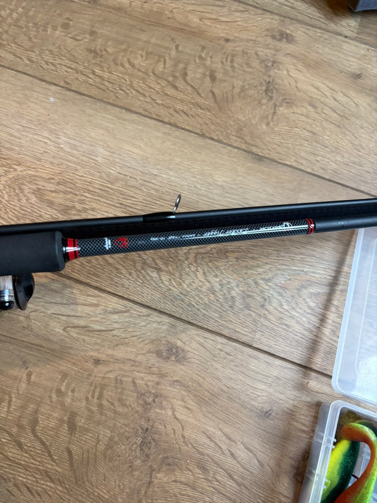 Vishengel met sleeve, aasjes en vistang, Ophalen, Zo goed als nieuw