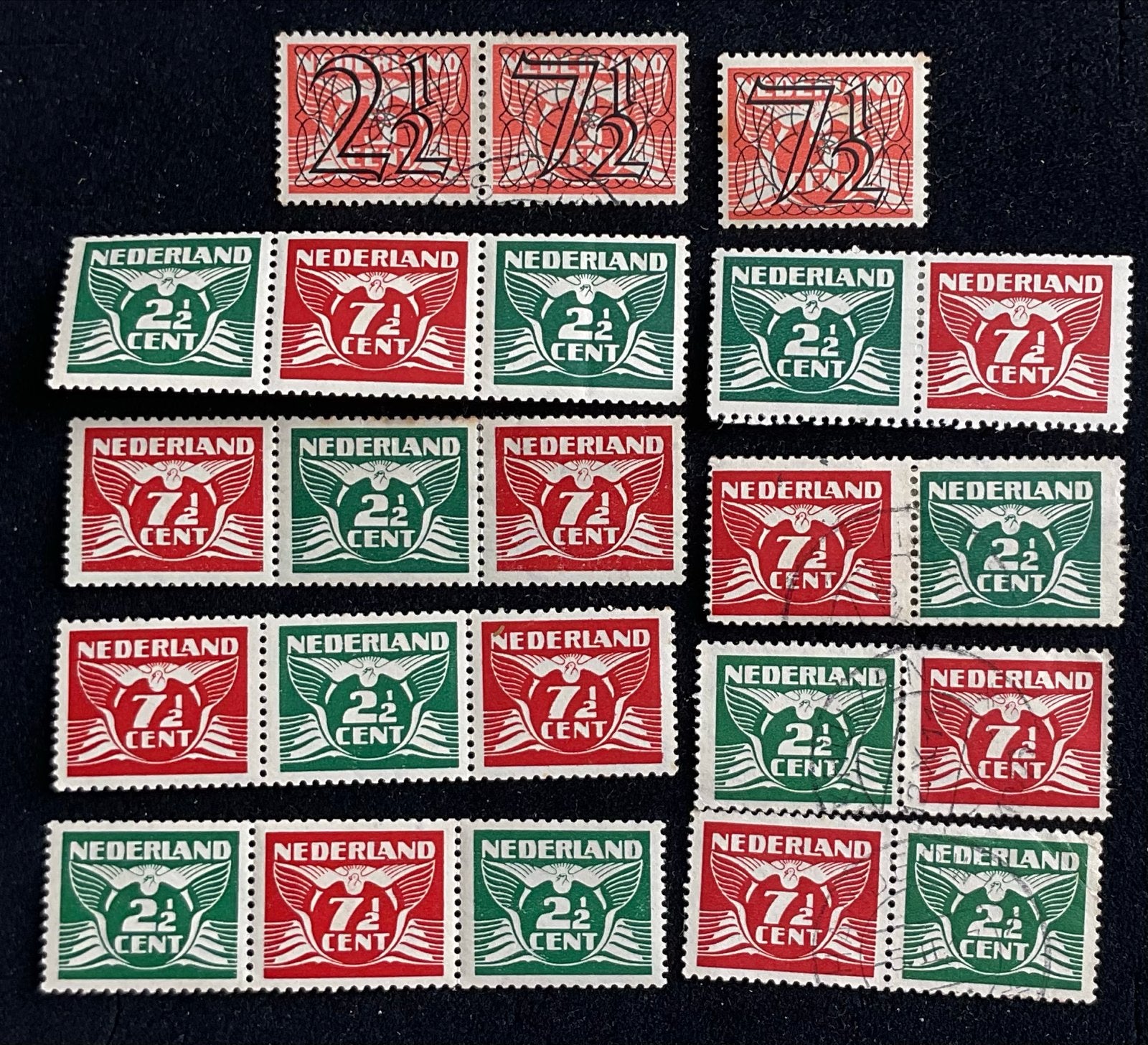 1941 Vliegende duif. Combinaties., Postzegels en Munten, Postzegels | Nederland, Ophalen of Verzenden, T/m 1940, Gestempeld